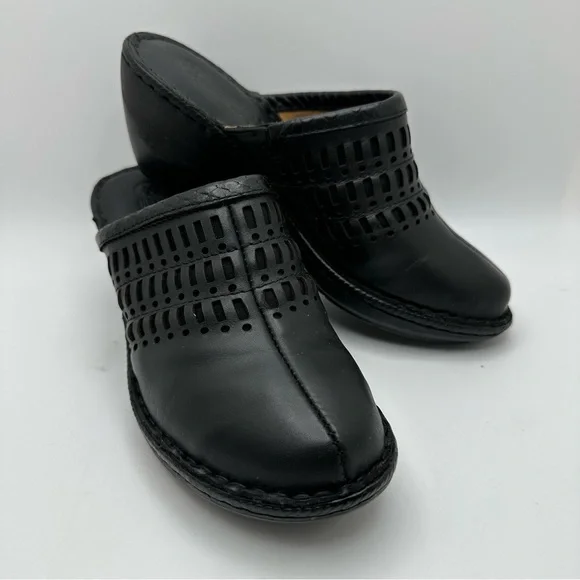 LOBO SOLO Asturias Black Clogs Mules Leather Sz 9M NIB - Picture 3 of 13